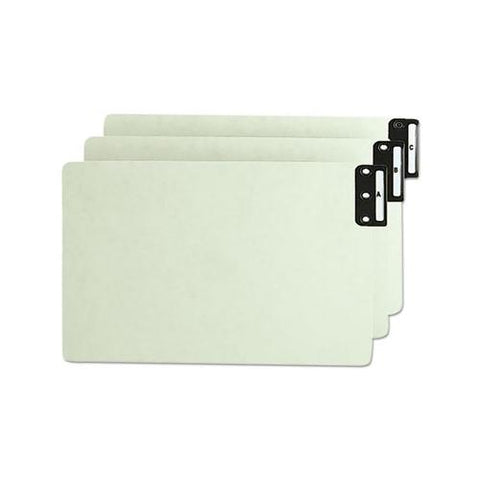 100% Recycled End Tab Pressboard Guides With Metal Tabs, 1-3-cut End Tab, A To Z, 8.5 X 14, Green, 25-set