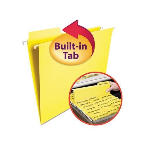 Fastab Hanging Folders, Letter Size, 1-3-cut Tab, Yellow, 20-box