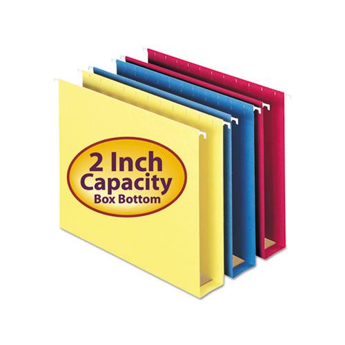 Box Bottom Hanging File Folders, Letter Size, 1-5-cut Tab, Assorted, 25-box