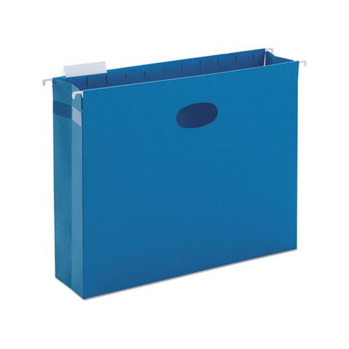 Hanging Pockets With Full-height Gusset, Letter Size, 1-5-cut Tab, Sky Blue, 25-box