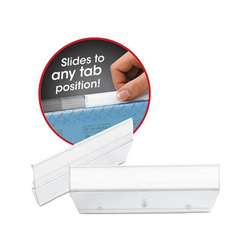 Easy Slide Hanging Folder Tab, 1-3-cut Tabs, White-clear, 3.5" Wide, 18-pack