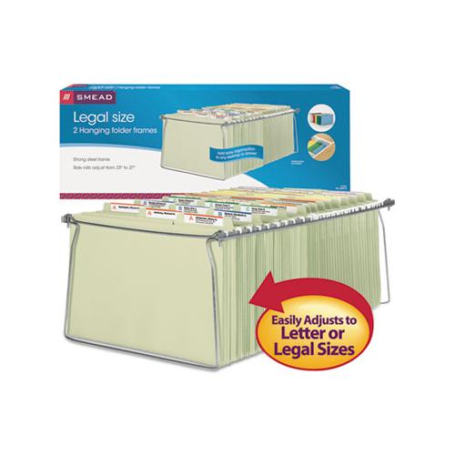 Hanging Folder Frame, Legal Size, 23-27" Long, Steel, 2-pack