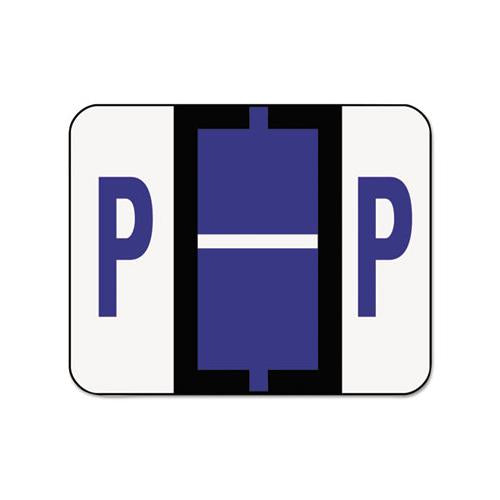 A-z Color-coded End Tab Filing Labels, P, 1 X 1.25, White, 500-roll