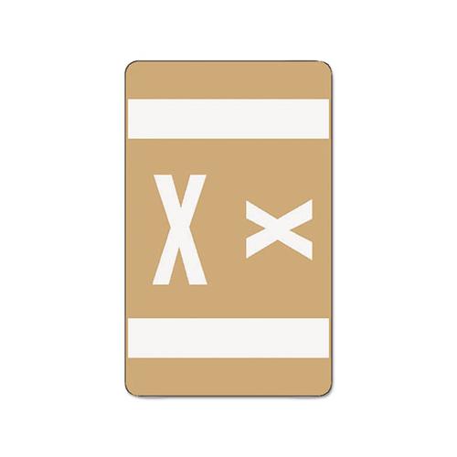 Alphaz Color-coded Second Letter Alphabetical Labels, X, 1 X 1.63, Light Brown, 10-sheet, 10 Sheets-pack