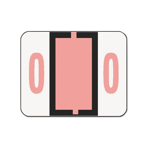 Numerical End Tab File Folder Labels, 0, 1 X 1.25, White, 500-roll