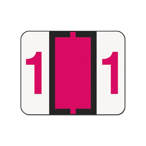 Numerical End Tab File Folder Labels, 1, 1 X 1.25, White, 500-roll