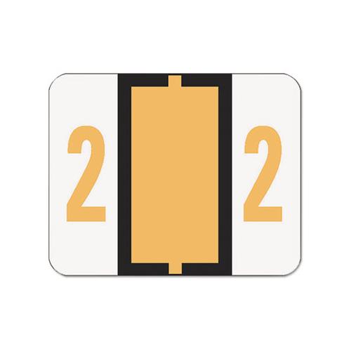 Numerical End Tab File Folder Labels, 2, 1 X 1.25, White, 500-roll