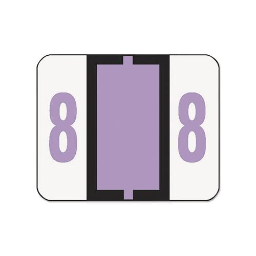 Numerical End Tab File Folder Labels, 8, 1 X 1.25, White, 500-roll