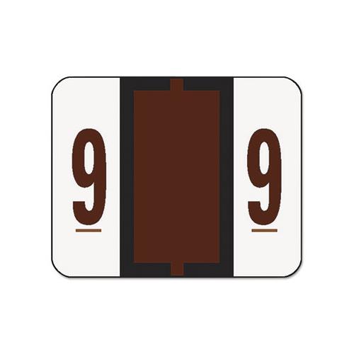 Numerical End Tab File Folder Labels, 9, 1 X 1.25, White, 500-roll