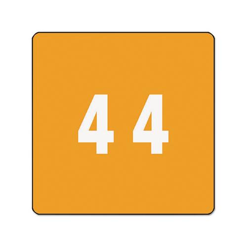 Numerical End Tab File Folder Labels, 4, 1.5 X 1.5, Orange, 250-roll