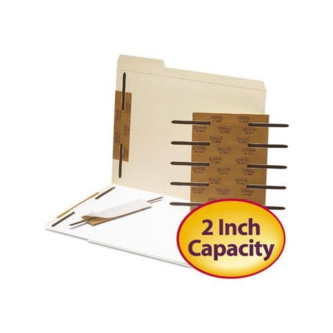 Reinforced Self-adhesive Fasteners, 2" Capacity, 2.75" Center To Center, Brown, 100-box