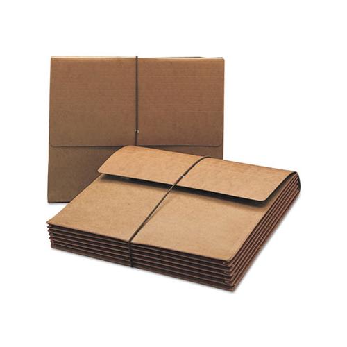Extra-wide Expanding Wallets W- Elastic Cord, 5.25" Expansion, 1 Section, Letter Size, Redrope