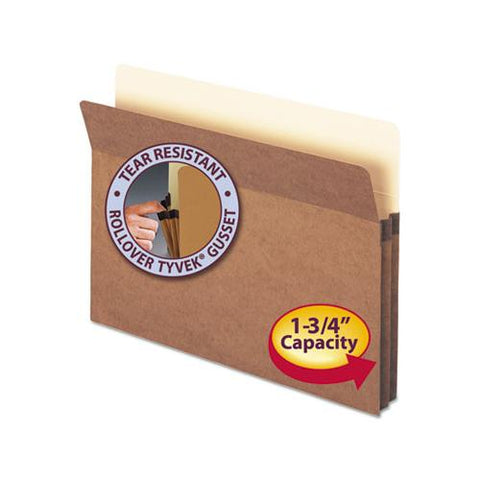 Redrope Drop Front File Pockets, 1.75" Expansion, Letter Size, Redrope, 25-box
