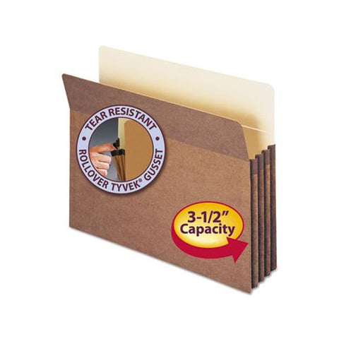 Redrope Drop Front File Pockets, 3.5" Expansion, Letter Size, Redrope, 25-box
