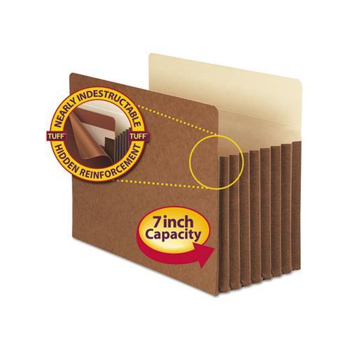 Redrope Tuff Pocket Drop-front File Pockets W- Fully Lined Gussets, 7" Expansion, Letter Size, Redrope, 5-box