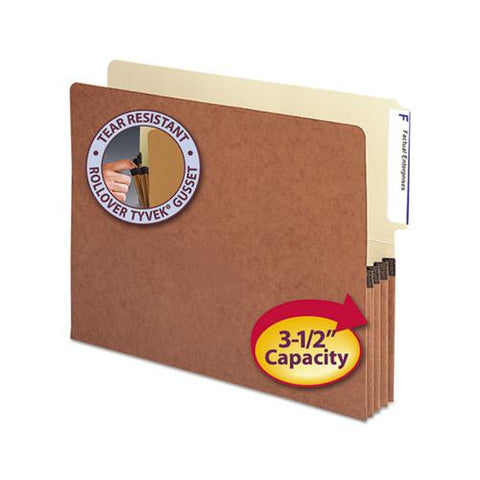 Redrope Drop-front End Tab File Pockets, 3.5" Expansion, Letter Size, Redrope, 10-box