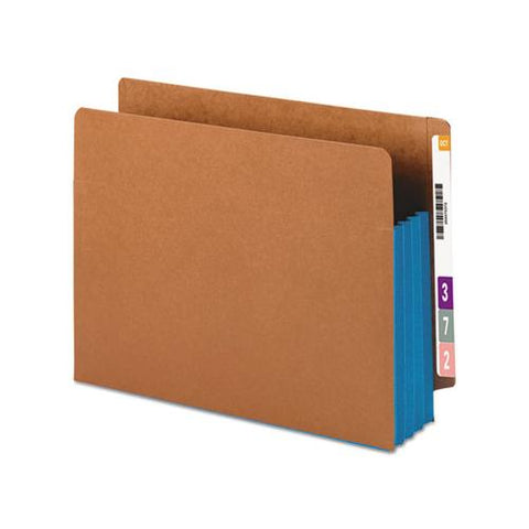Redrope Drop-front End Tab File Pockets W- Fully Lined Colored Gussets, 3.5" Expansion, Letter Size, Redrope-blue, 10-box