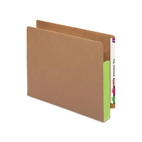 Redrope Drop-front End Tab File Pockets W- Fully Lined Colored Gussets, 3.5" Expansion, Letter Size, Redrope-green, 10-box