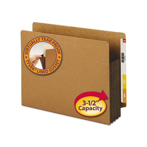 Redrope Drop-front End Tab File Pockets W- Fully Lined Colored Gussets, 3.5" Exp, Letter Size, Redrope-dark Brown, 10-box