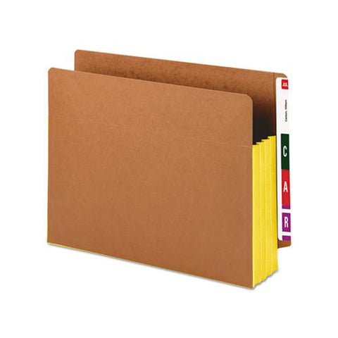 Redrope Drop-front End Tab File Pockets W- Fully Lined Colored Gussets, 3.5" Expansion, Letter Size, Redrope-yellow, 10-box