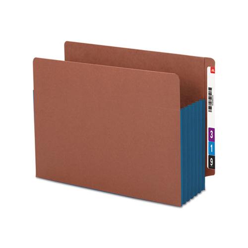Redrope Drop-front End Tab File Pockets W- Fully Lined Colored Gussets, 5.25" Expansion, Letter Size, Redrope-blue, 10-box