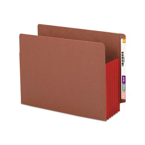Redrope Drop-front End Tab File Pockets W- Fully Lined Colored Gussets, 5.25" Expansion, Letter Size, Redrope-red, 10-box