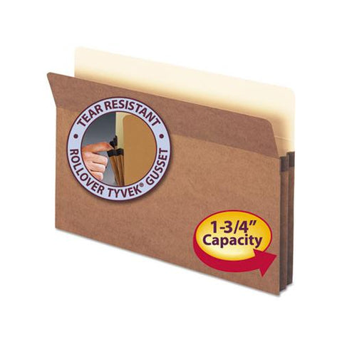 Redrope Drop Front File Pockets, 1.75" Expansion, Legal Size, Redrope, 25-box