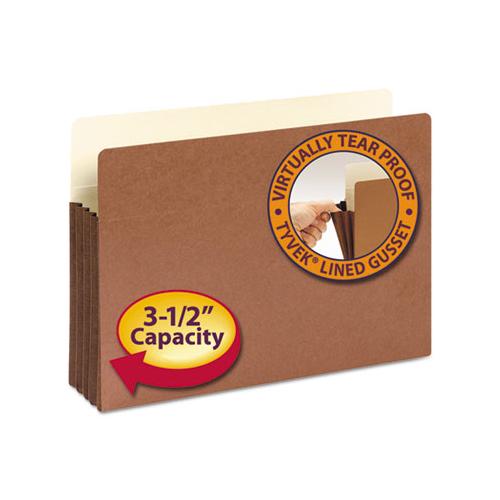 Redrope Drop-front File Pockets W- Fully Lined Gussets, 3.5" Expansion, Legal Size, Redrope, 10-box