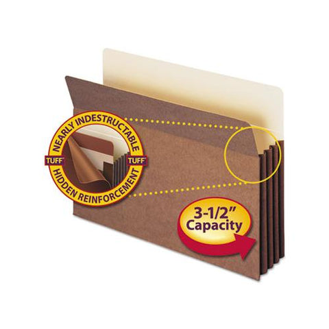 Redrope Tuff Pocket Drop-front File Pockets W- Fully Lined Gussets, 3.5" Expansion, Legal Size, Redrope, 10-box