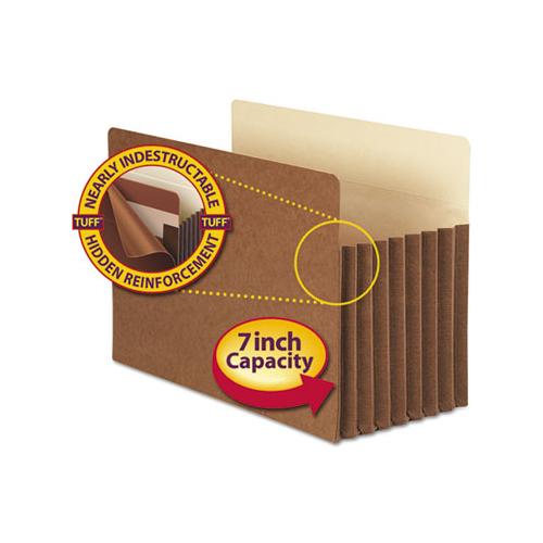 Redrope Tuff Pocket Drop-front File Pockets W- Fully Lined Gussets, 7" Expansion, Legal Size, Redrope, 5-box
