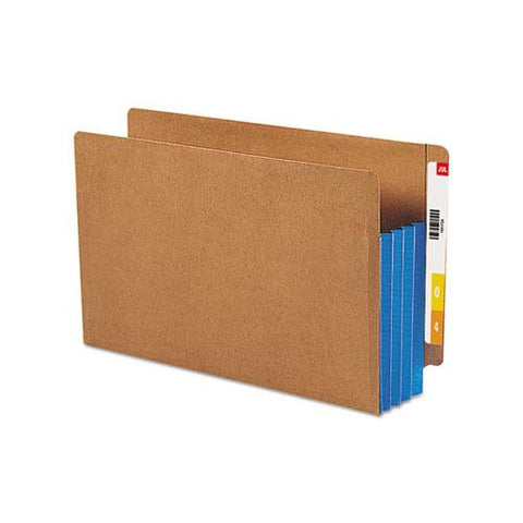 Redrope Drop-front End Tab File Pockets With Fully Lined Colored Gussets, 3.5" Expansion, Legal Size, Redrope-blue, 10-box