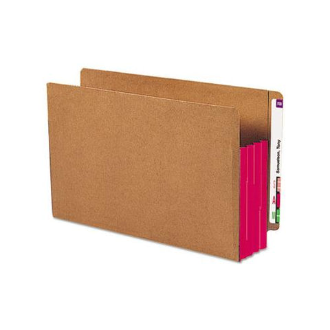 Redrope Drop-front End Tab File Pockets With Fully Lined Colored Gussets, 3.5" Expansion, Legal Size, Redrope-red, 10-box