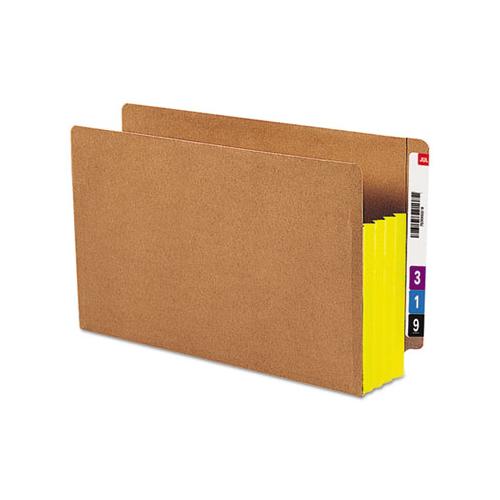 Redrope Drop-front End Tab File Pockets W- Fully Lined Colored Gussets, 3.5" Expansion, Legal Size, Redrope-yellow, 10-box