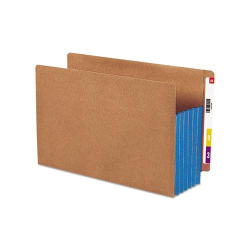 Redrope Drop-front End Tab File Pockets W- Fully Lined Colored Gussets, 5.25" Expansion, Legal Size, Redrope-blue, 10-box