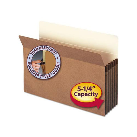 Redrope Drop Front File Pockets, 5.25" Expansion, Legal Size, Redrope, 50-box