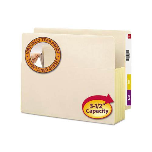 Manila End Tab File Pockets, 3.5" Expansion, Letter Size, Manila, 10-box
