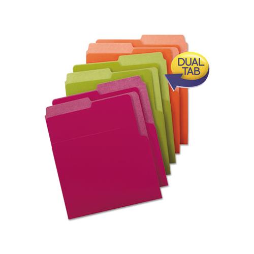 Organized Up Heavyweight Vertical File Folders, 1-2-cut Tabs, Letter Size, Assorted, 6-pack