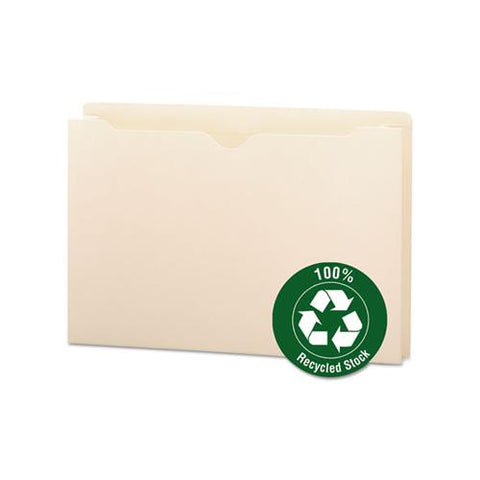 100% Recycled Top Tab File Jackets, Straight Tab, Legal Size, Manila, 50-box