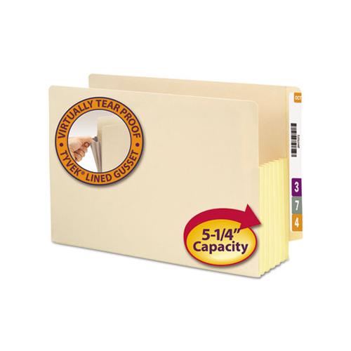 Manila End Tab File Pockets, 5.25" Expansion, Legal Size, Manila, 10-box
