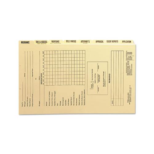Pressboard Mortgage Folder Dividers, Pre-printed, Legal Size, Manila, 8-set, 12 Sets-box