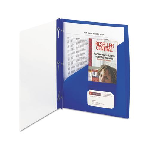 Clear Front Poly Report Cover With Tang Fasteners, 8-1-2 X 11, Blue, 5-pack
