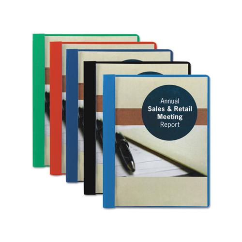 Poly Report Cover, Tang Clip, Letter, 1-2" Capacity, Clear-black, 25-box