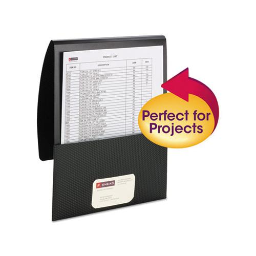Organized Up Poly Stackit Folders, Letter, 1" Capacity, Black, 5-pack
