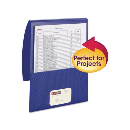 Organized Up Poly Stackit Folders, Letter, 1" Capacity, Dark Blue, 5-pack