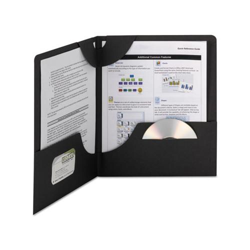 Lockit Two-pocket Folder, Textured Paper, 11 X 8 1-2, Black, 25-box