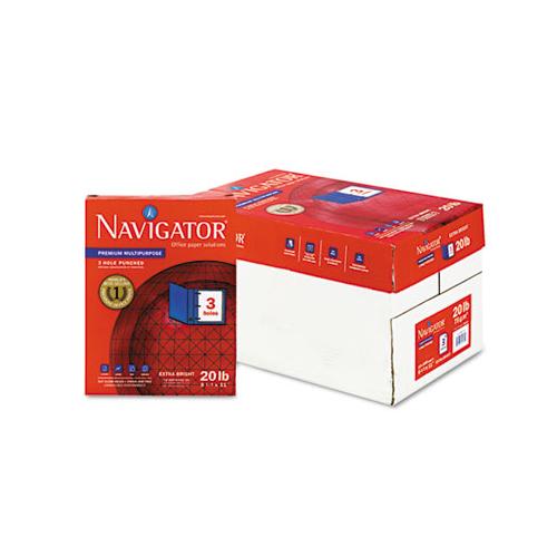 Premium Multipurpose Copy Paper, 97 Bright, 3-hole, 20lb, 8.5 X 11, White, 500 Sheets-ream, 10 Reams-carton