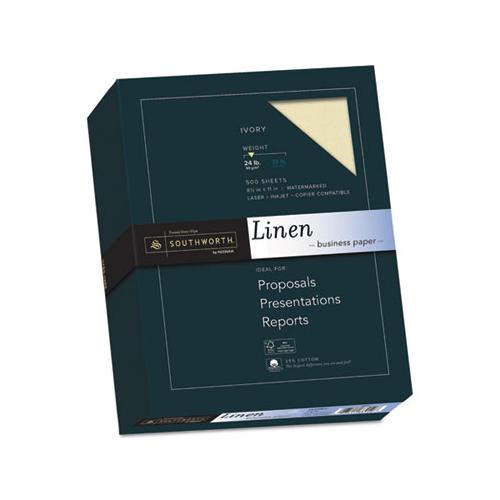 25% Cotton Linen Business Paper, 24 Lb, 8.5 X 11, Ivory, 500-ream