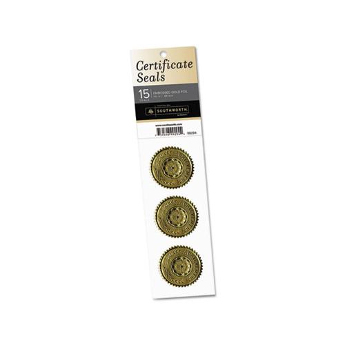 Certificate Seals, 1.75" Dia., Gold, 3-sheet, 5 Sheets-pack