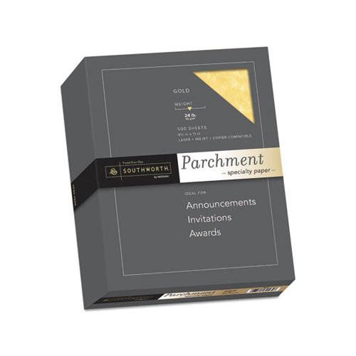 Parchment Specialty Paper, 24 Lb, 8.5 X 11, Gold, 500-ream