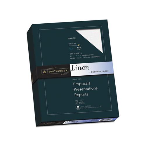 25% Cotton Linen Business Paper, 32 Lb, 8.5 X 11, White, 250-pack